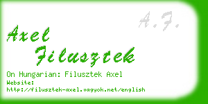 axel filusztek business card